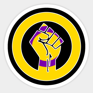 Black Lives Matter Fist Circled LGBTQ Flag Intersex Sticker